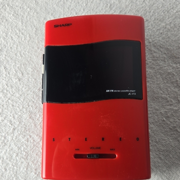 Sharp Red Portable Cassette Player AM/FM Radio with Headphones - Picture 2 of 6
